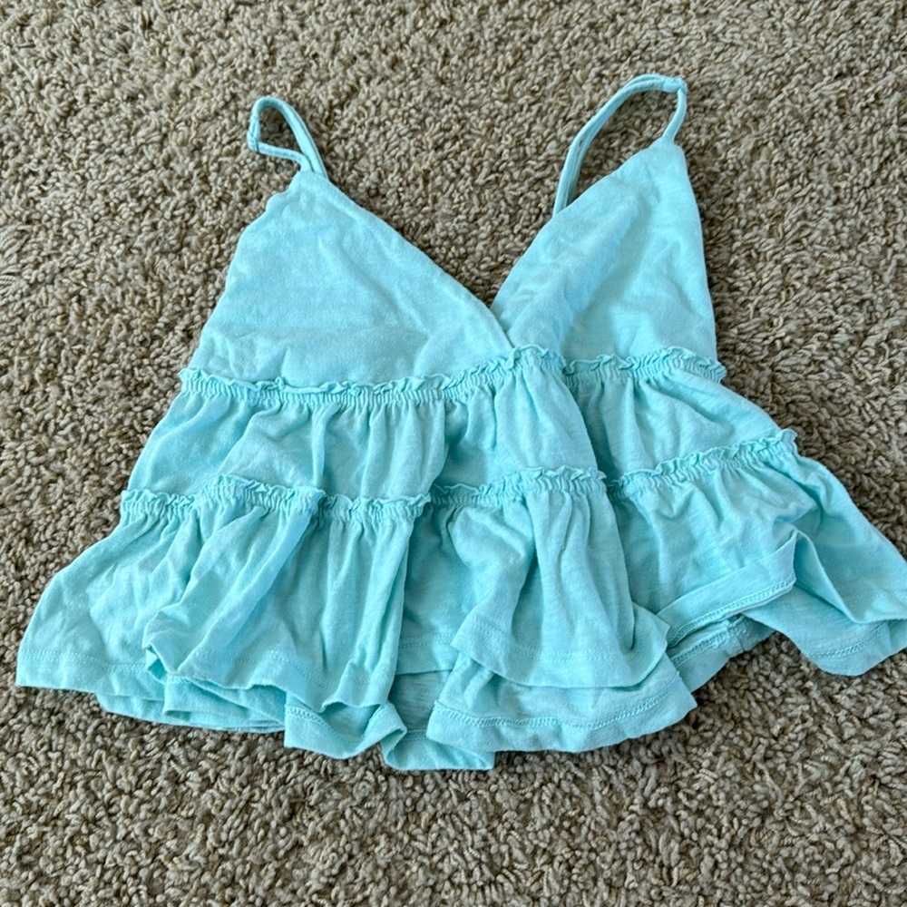 teal tiered babydoll tank